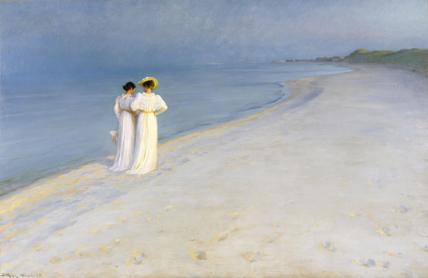 Peder Severin Krøyer «Anna Ancher et Marie Krøyer sur la plage de Skagen» 1893